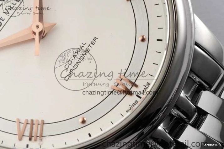 0503 Casual De Ville SS DIWF 1:1 Best Edition White Dial RG Markers on SS Bracelet MIYOTA 7847